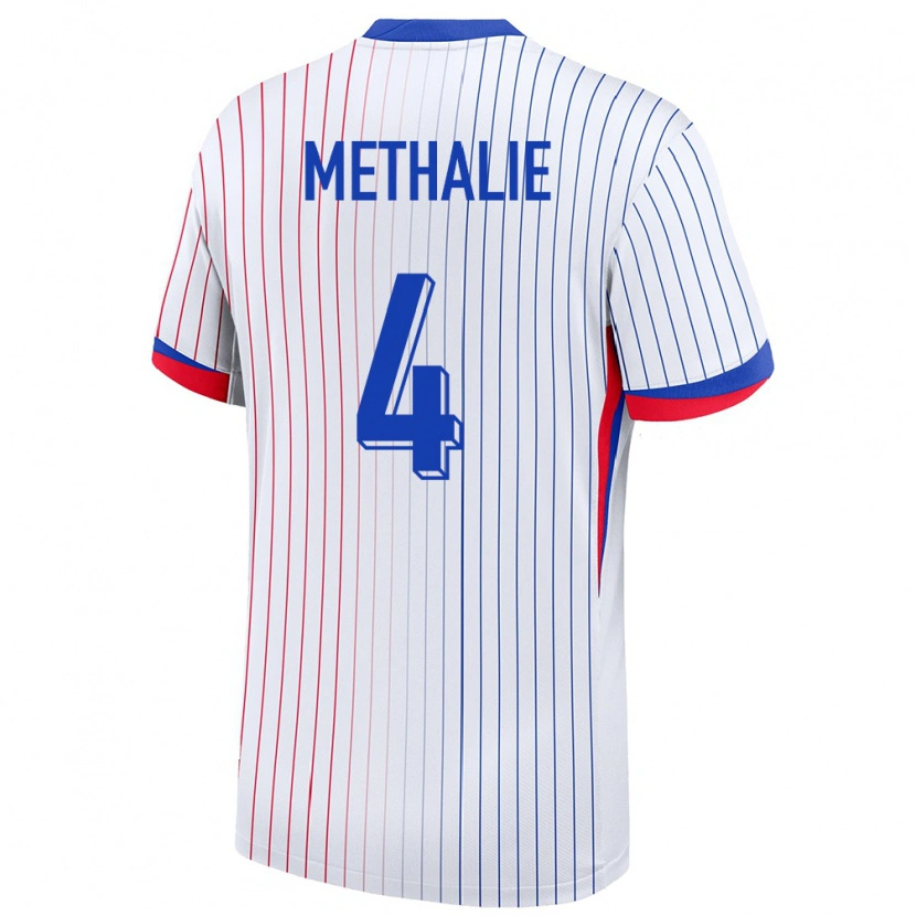 Danxen Mujer Camiseta Francia Dayann Methalie #4 Blanco 2ª Equipación 24-26 La Camisa México