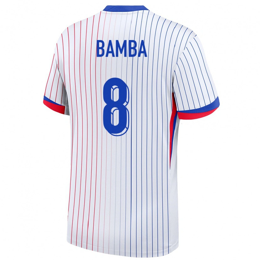 Danxen Mujer Camiseta Francia Aladji Bamba #8 Blanco 2ª Equipación 24-26 La Camisa México