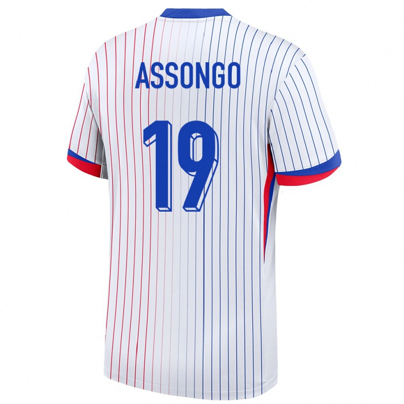 Danxen Mujer Camiseta Francia Ilan Assongo #19 Blanco 2ª Equipación 24-26 La Camisa México