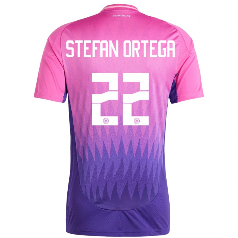 Danxen Mujer Camiseta Alemania Stefan Ortega #22 Rosado Morado 2ª Equipación 24-26 La Camisa México