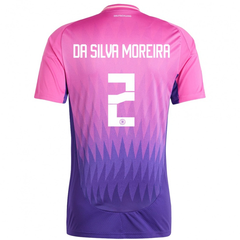 Danxen Mujer Camiseta Alemania Eric Da Silva Moreira #2 Rosado Morado 2ª Equipación 24-26 La Camisa México
