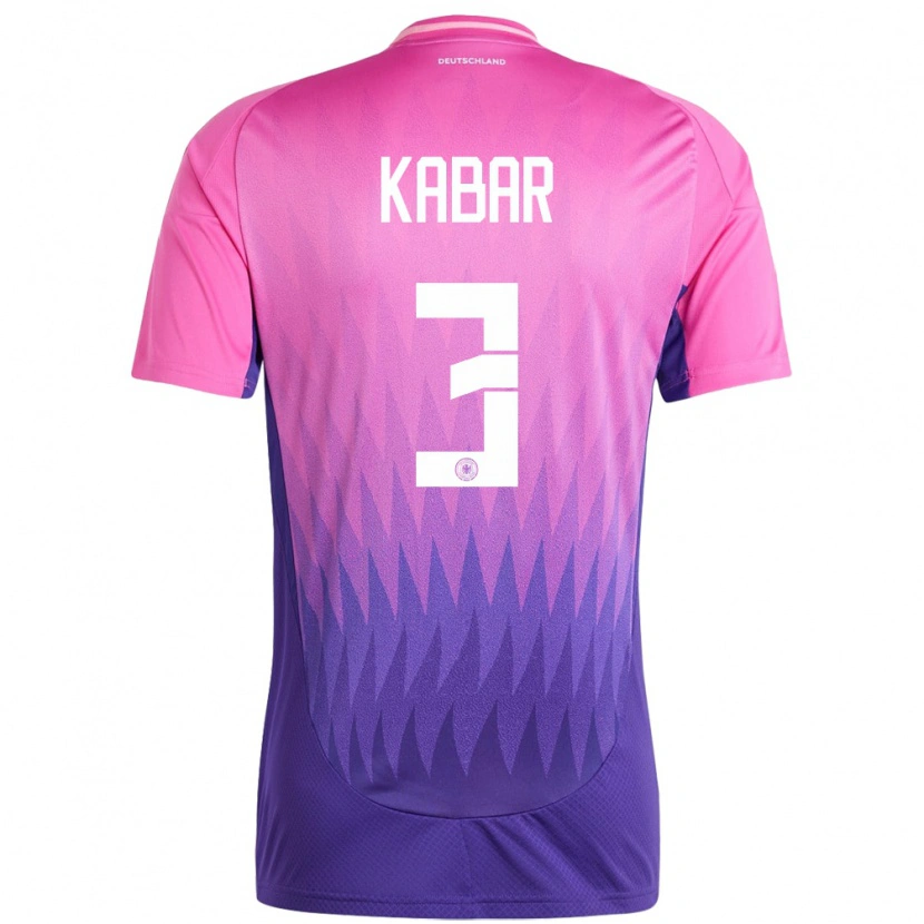 Danxen Mujer Camiseta Alemania Almugera Kabar #3 Rosado Morado 2ª Equipación 24-26 La Camisa México