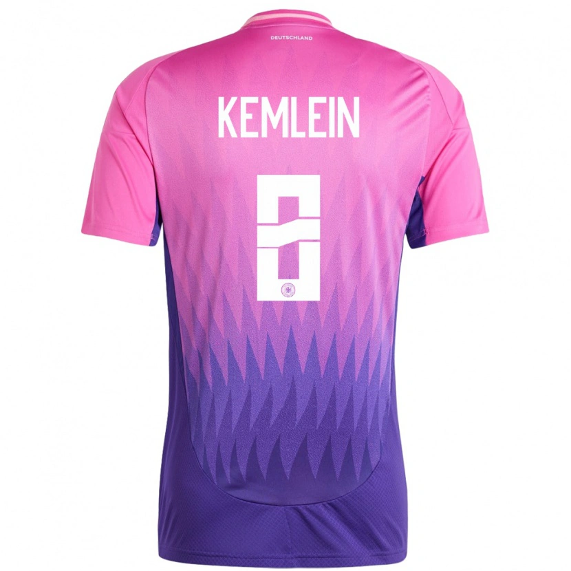 Danxen Mujer Camiseta Alemania Aljoscha Kemlein #8 Rosado Morado 2ª Equipación 24-26 La Camisa México