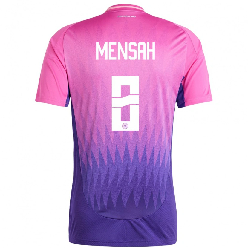 Danxen Mujer Camiseta Alemania Naba Mensah #8 Rosado Morado 2ª Equipación 24-26 La Camisa México