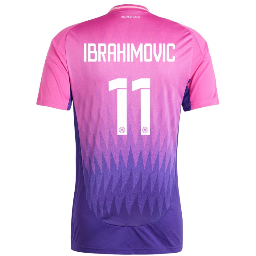 Danxen Mujer Camiseta Alemania Arijon Ibrahimovic #11 Rosado Morado 2ª Equipación 24-26 La Camisa México