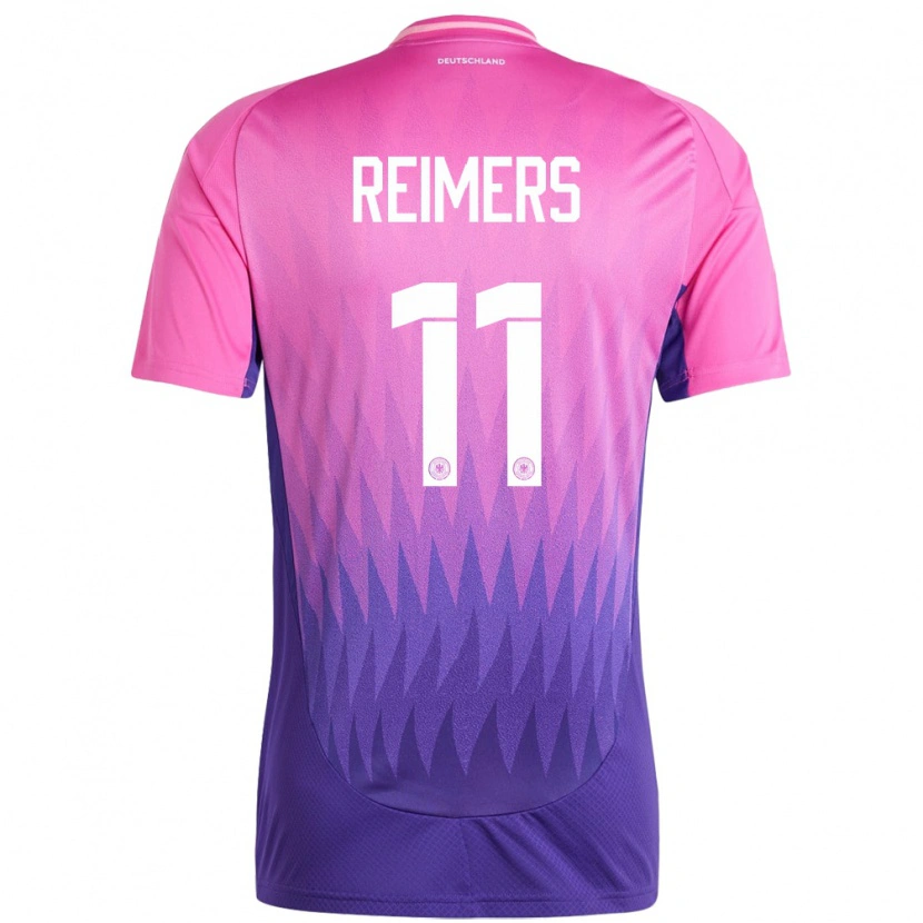 Danxen Mujer Camiseta Alemania Moritz Reimers #11 Rosado Morado 2ª Equipación 24-26 La Camisa México