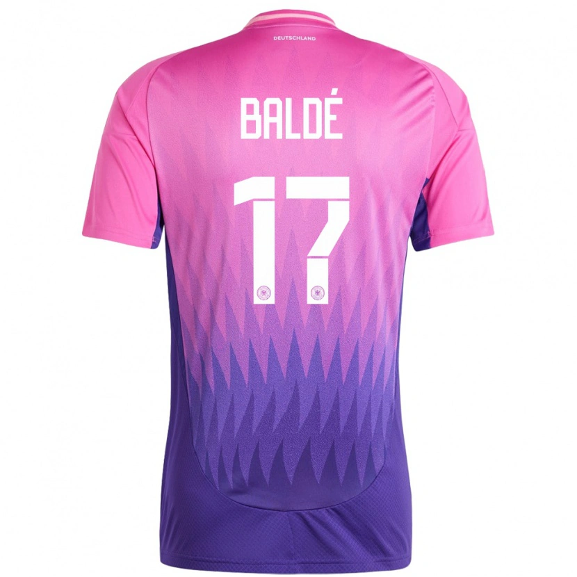 Danxen Mujer Camiseta Alemania Fabio Baldé #17 Rosado Morado 2ª Equipación 24-26 La Camisa México