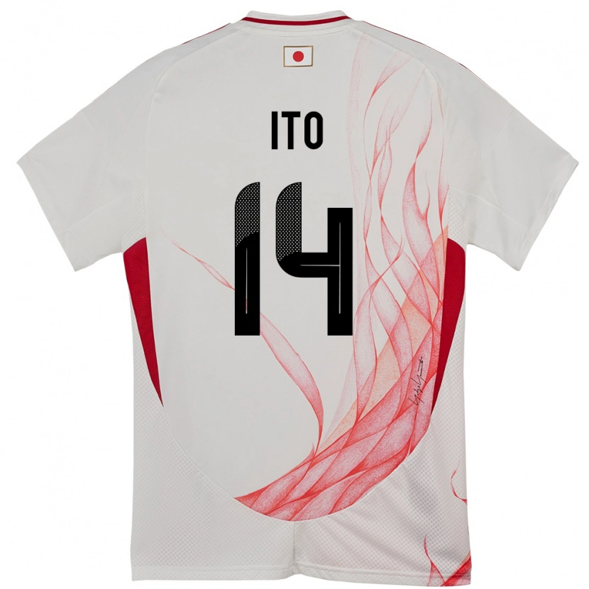 Danxen Mujer Camiseta Japón Junya Ito #14 Blanco 2ª Equipación 24-26 La Camisa México