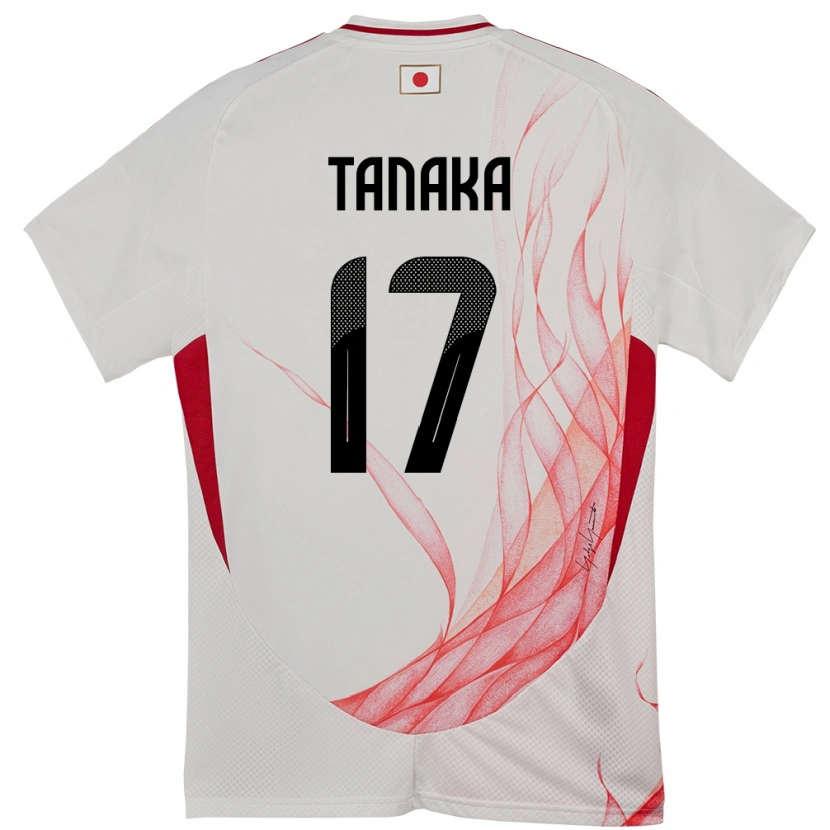 Danxen Mujer Camiseta Japón Ao Tanaka #17 Blanco 2ª Equipación 24-26 La Camisa México