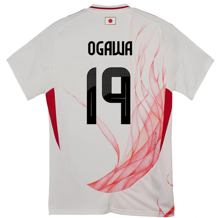 Danxen Mujer Camiseta Japón Koki Ogawa #19 Blanco 2ª Equipación 24-26 La Camisa México