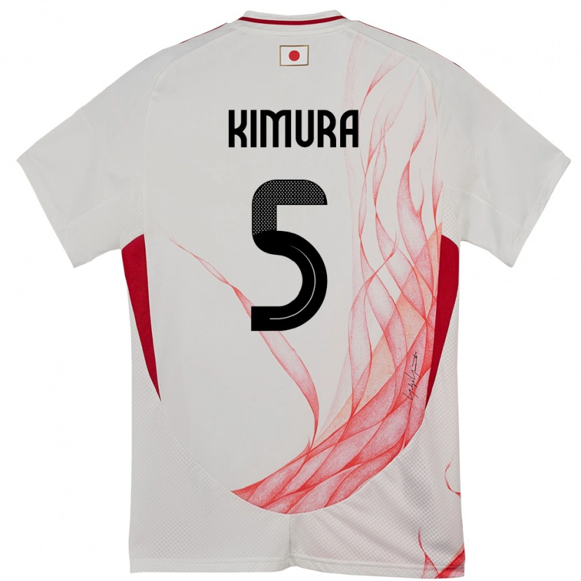Danxen Mujer Camiseta Japón Seiji Kimura #5 Blanco 2ª Equipación 24-26 La Camisa México