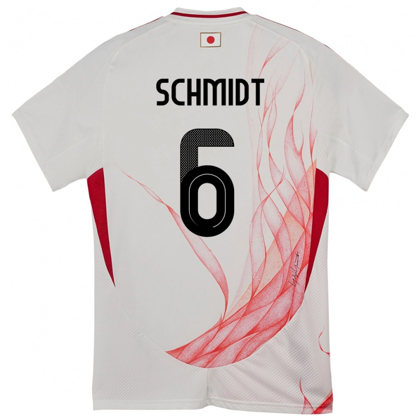Danxen Mujer Camiseta Japón Nick Schmidt #6 Blanco 2ª Equipación 24-26 La Camisa México