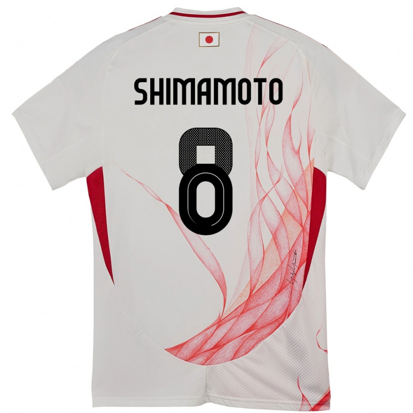 Danxen Mujer Camiseta Japón Yudai Shimamoto #8 Blanco 2ª Equipación 24-26 La Camisa México