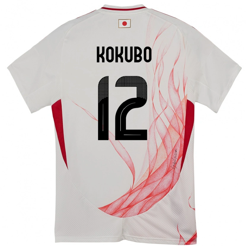Danxen Mujer Camiseta Japón Leo Kokubo #12 Blanco 2ª Equipación 24-26 La Camisa México