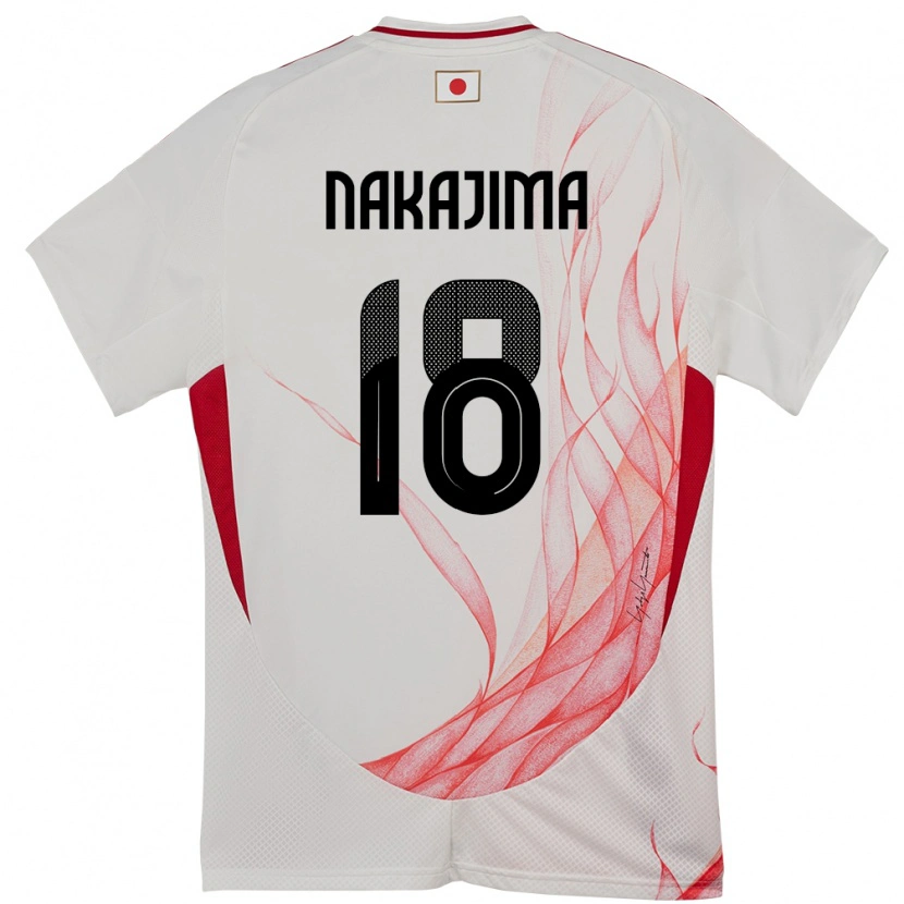 Danxen Mujer Camiseta Japón Yotaro Nakajima #18 Blanco 2ª Equipación 24-26 La Camisa México