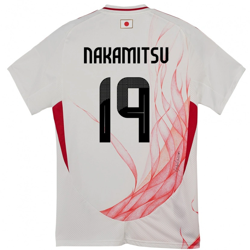 Danxen Mujer Camiseta Japón Kanata Nakamitsu #19 Blanco 2ª Equipación 24-26 La Camisa México