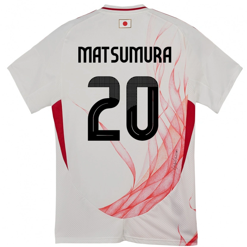 Danxen Mujer Camiseta Japón Yuta Matsumura #20 Blanco 2ª Equipación 24-26 La Camisa México
