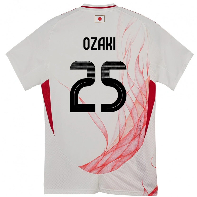 Danxen Mujer Camiseta Japón Kairu Ozaki #25 Blanco 2ª Equipación 24-26 La Camisa México