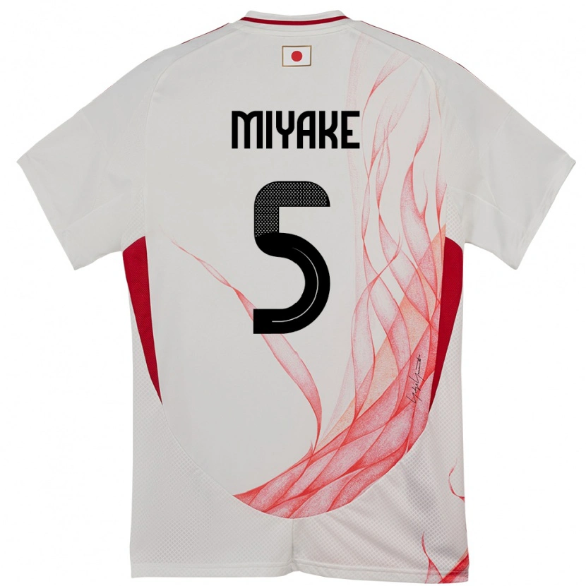 Danxen Mujer Camiseta Japón Shiori Miyake #5 Blanco 2ª Equipación 24-26 La Camisa México