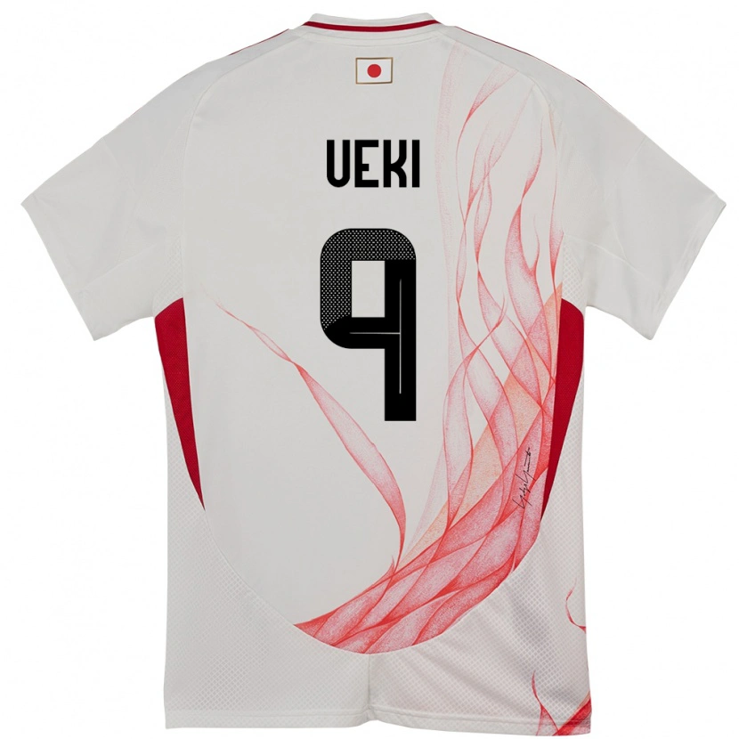 Danxen Mujer Camiseta Japón Riko Ueki #9 Blanco 2ª Equipación 24-26 La Camisa México