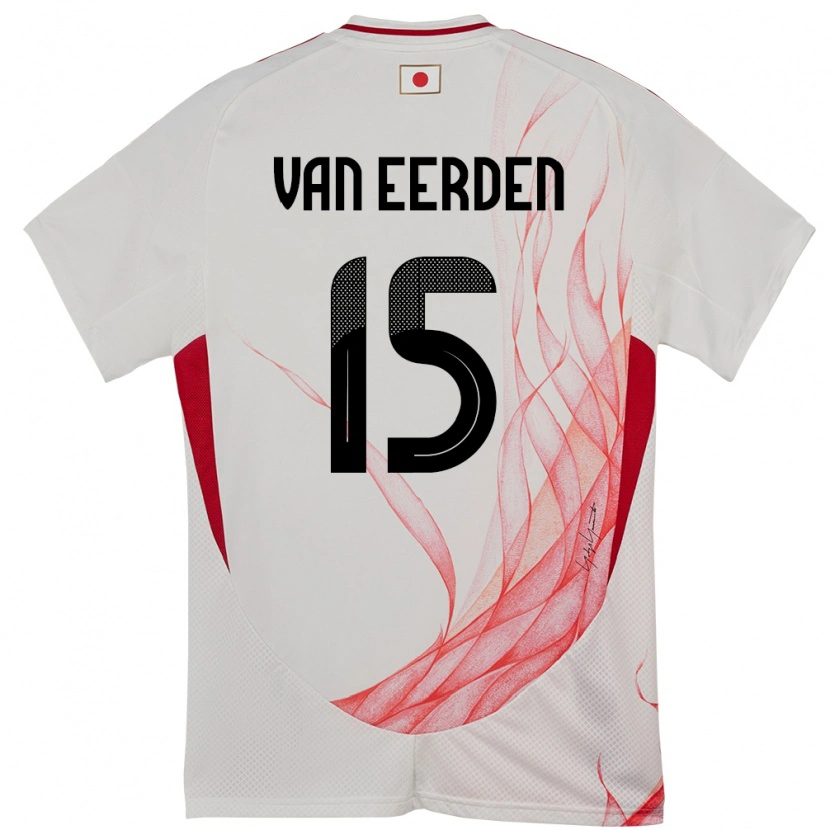 Danxen Mujer Camiseta Japón Shawn Van Eerden #15 Blanco 2ª Equipación 24-26 La Camisa México