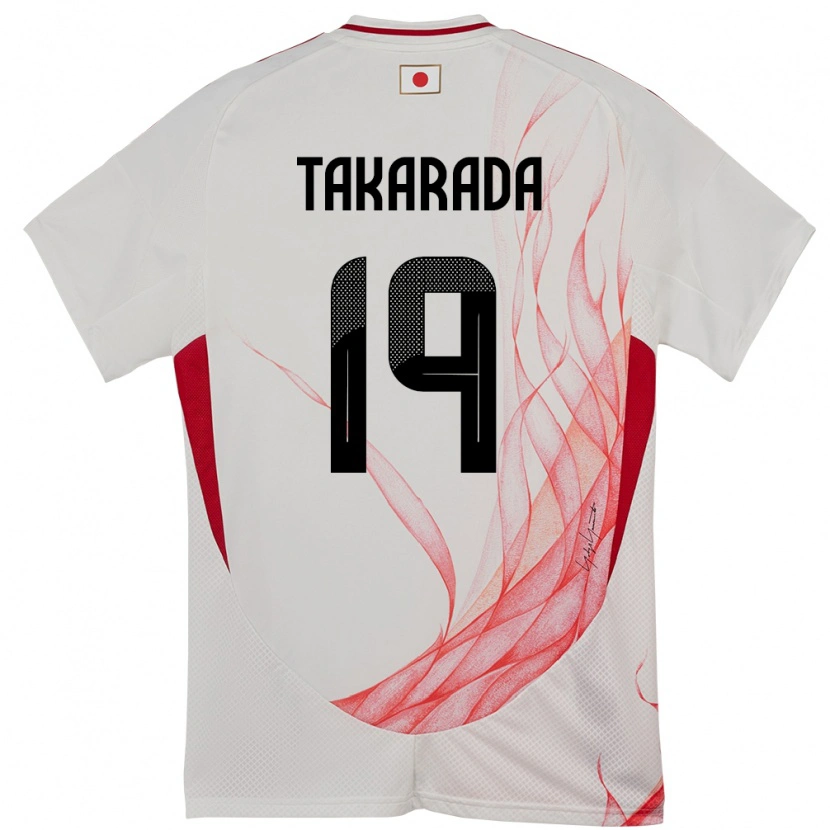 Danxen Mujer Camiseta Japón Saori Takarada #19 Blanco 2ª Equipación 24-26 La Camisa México