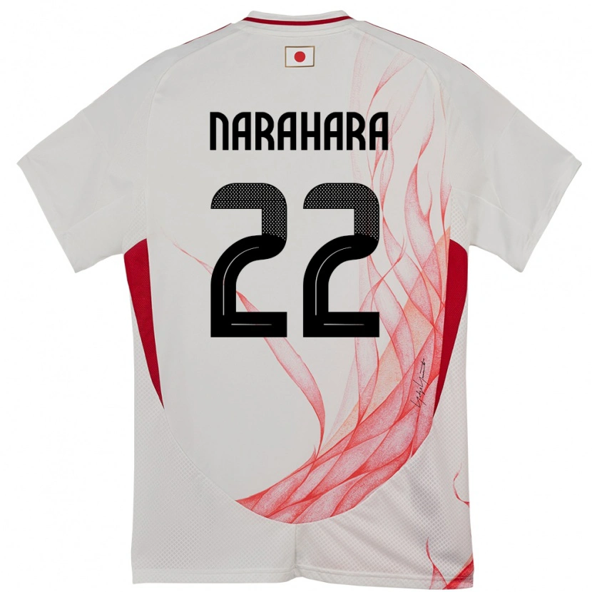 Danxen Mujer Camiseta Japón Yoshiki Narahara #22 Blanco 2ª Equipación 24-26 La Camisa México