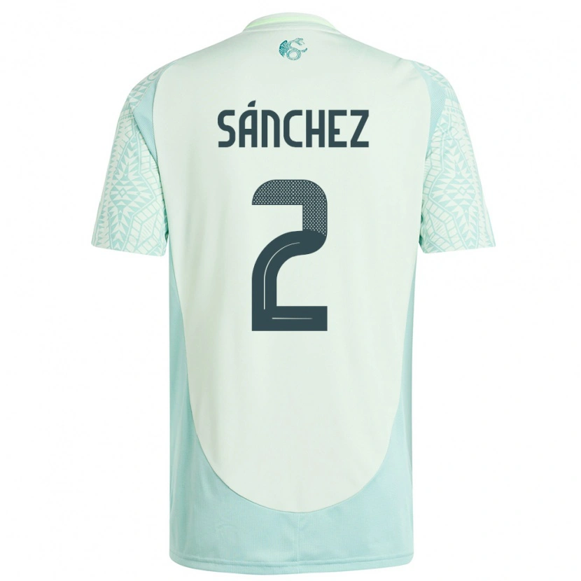 Danxen Mujer Camiseta México Jorge Sánchez #2 Lino Verde 2ª Equipación 24-26 La Camisa México