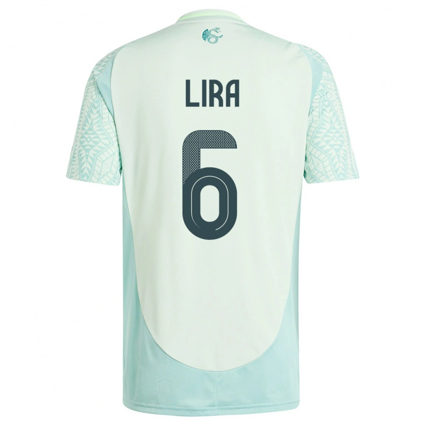 Danxen Mujer Camiseta México Érik Lira #6 Lino Verde 2ª Equipación 24-26 La Camisa México
