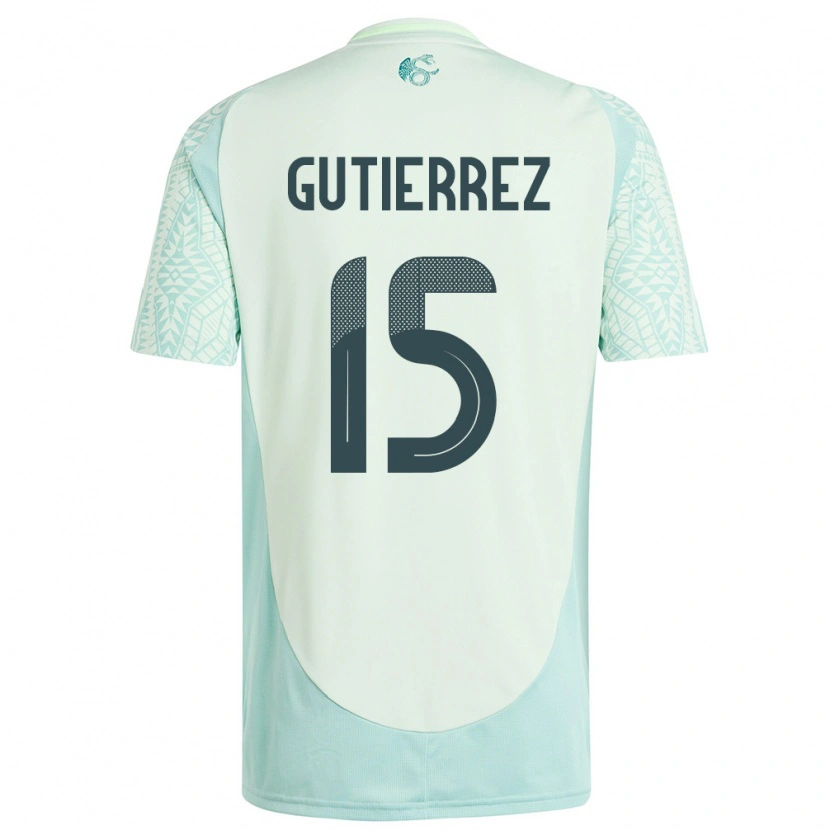 Danxen Mujer Camiseta México Alexis Gutiérrez #15 Lino Verde 2ª Equipación 24-26 La Camisa México
