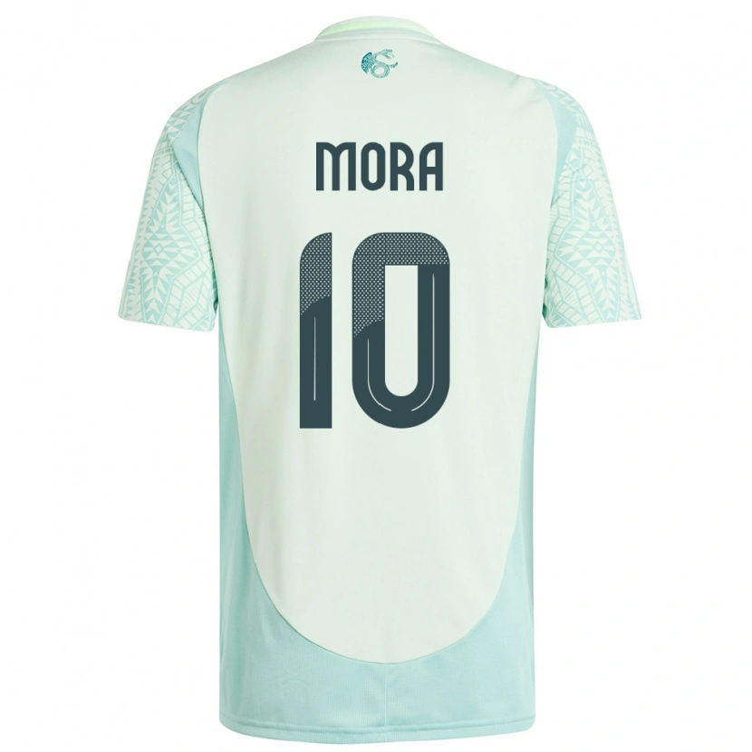 Danxen Mujer Camiseta México Gilberto Mora #10 Lino Verde 2ª Equipación 24-26 La Camisa México