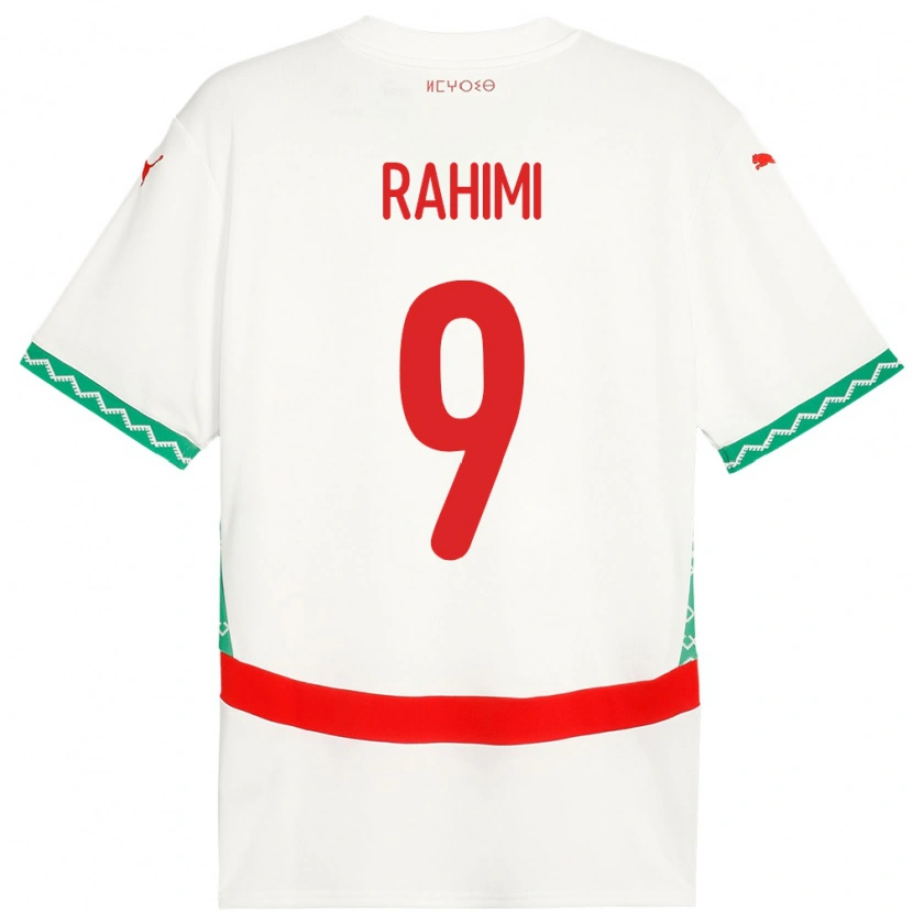 Danxen Mujer Camiseta Marruecos Soufiane Rahimi #9 Blanco 2ª Equipación 24-26 La Camisa México