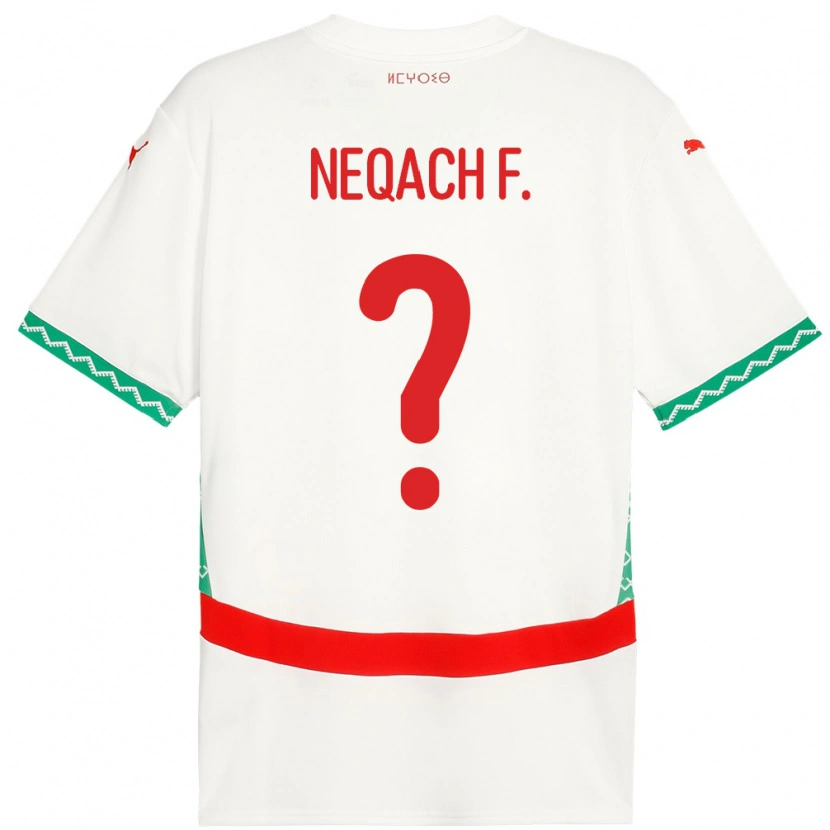 Danxen Mujer Camiseta Marruecos Aarón Neqach Fernández #0 Blanco 2ª Equipación 24-26 La Camisa México