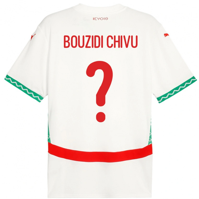 Danxen Mujer Camiseta Marruecos Rayan Bouzidi Chivu #0 Blanco 2ª Equipación 24-26 La Camisa México