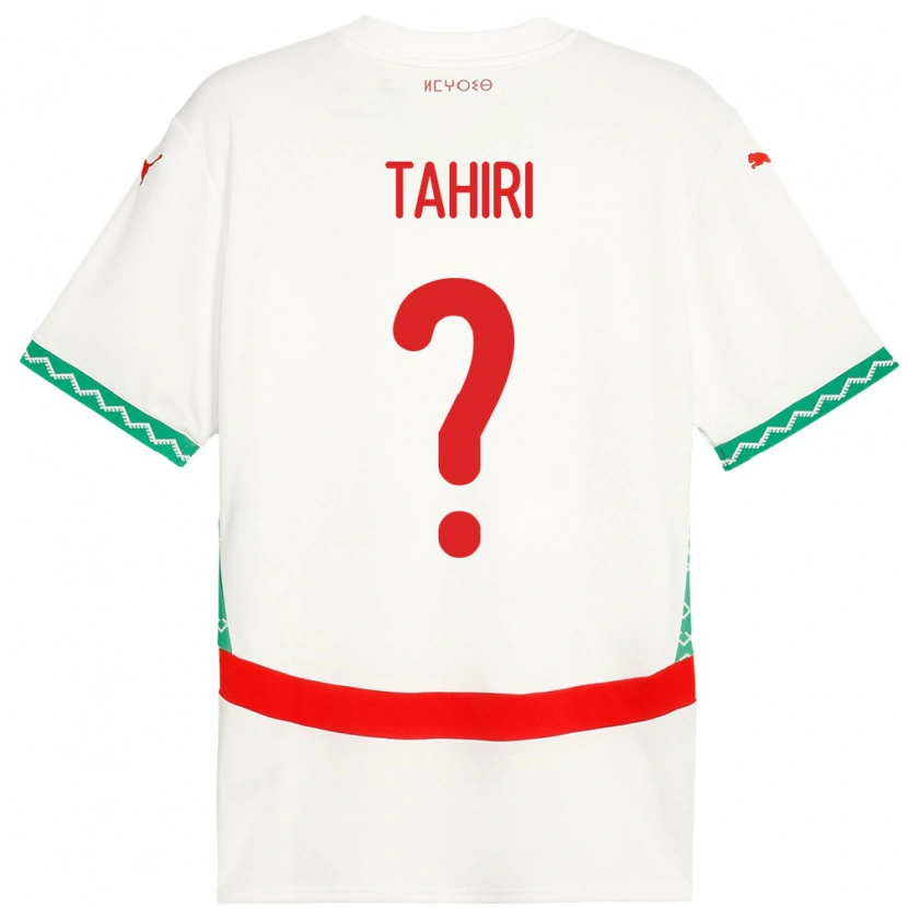 Danxen Mujer Camiseta Marruecos Aymen Tahiri #0 Blanco 2ª Equipación 24-26 La Camisa México