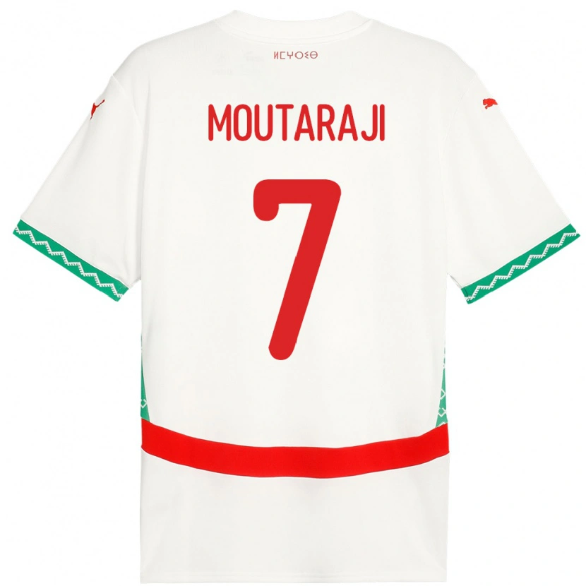 Danxen Mujer Camiseta Marruecos Ismail Moutaraji #7 Blanco 2ª Equipación 24-26 La Camisa México