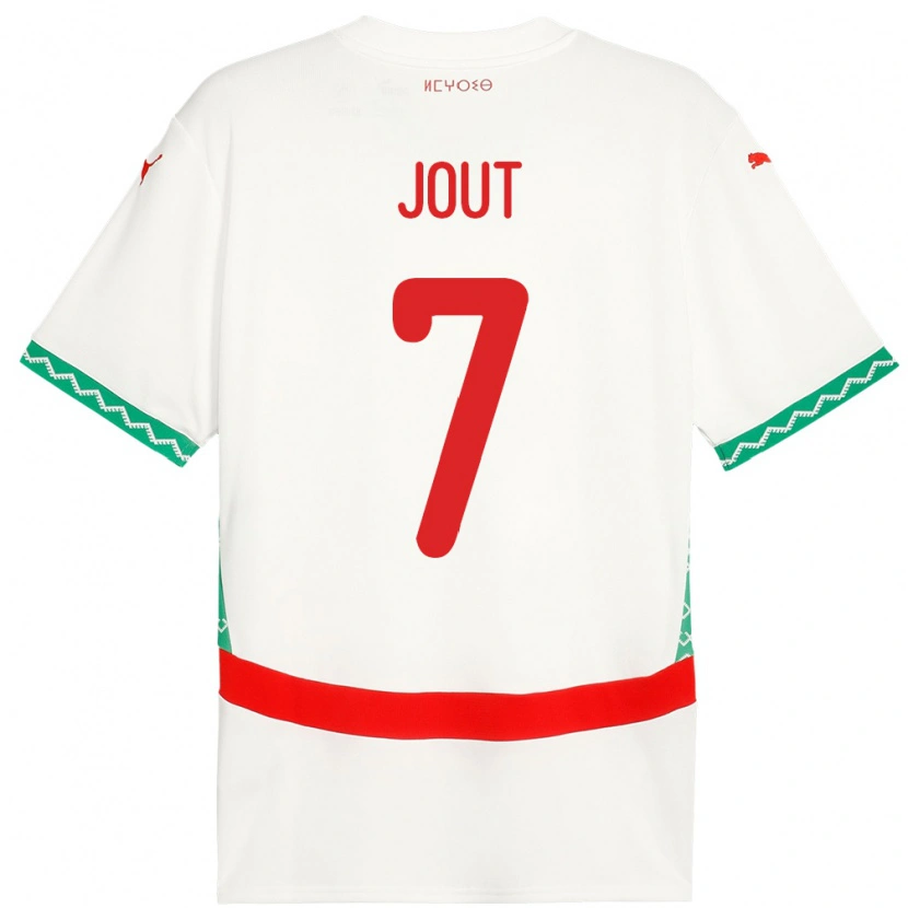 Danxen Mujer Camiseta Marruecos Adam Jout #7 Blanco 2ª Equipación 24-26 La Camisa México