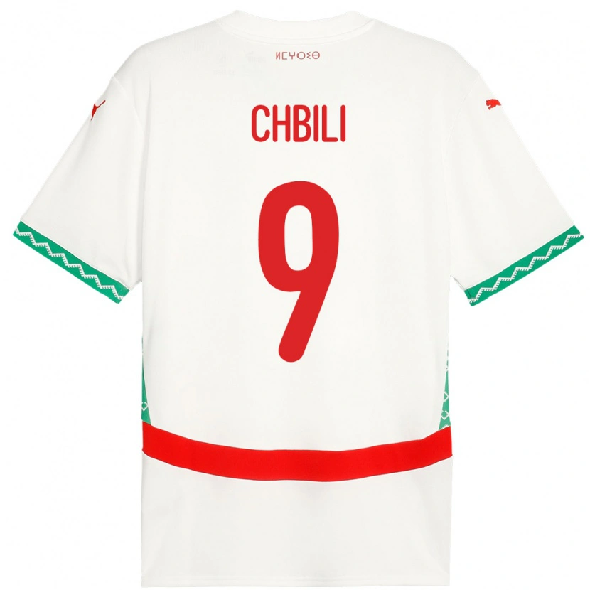 Danxen Mujer Camiseta Marruecos Ismail Chbili #9 Blanco 2ª Equipación 24-26 La Camisa México