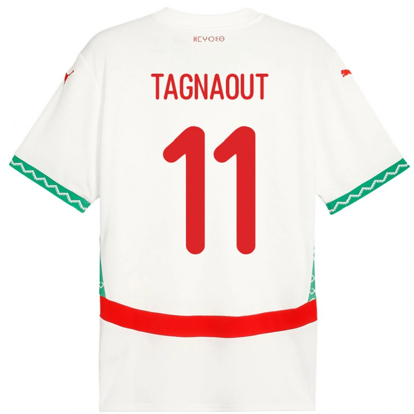 Danxen Mujer Camiseta Marruecos Fatima Tagnaout #11 Blanco 2ª Equipación 24-26 La Camisa México