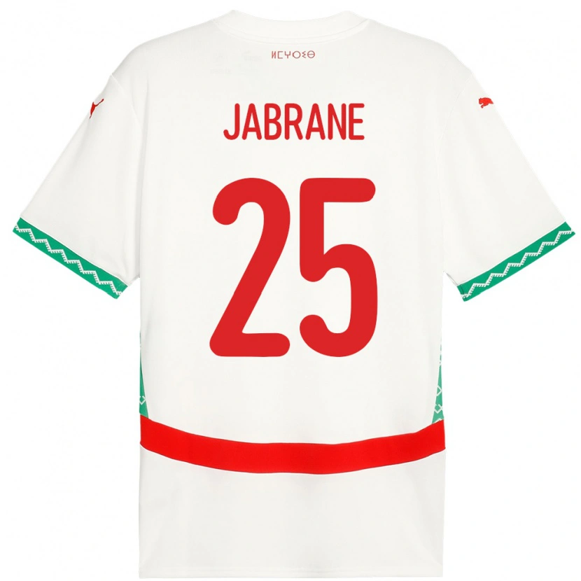 Danxen Mujer Camiseta Marruecos Yahya Jabrane #25 Blanco 2ª Equipación 24-26 La Camisa México