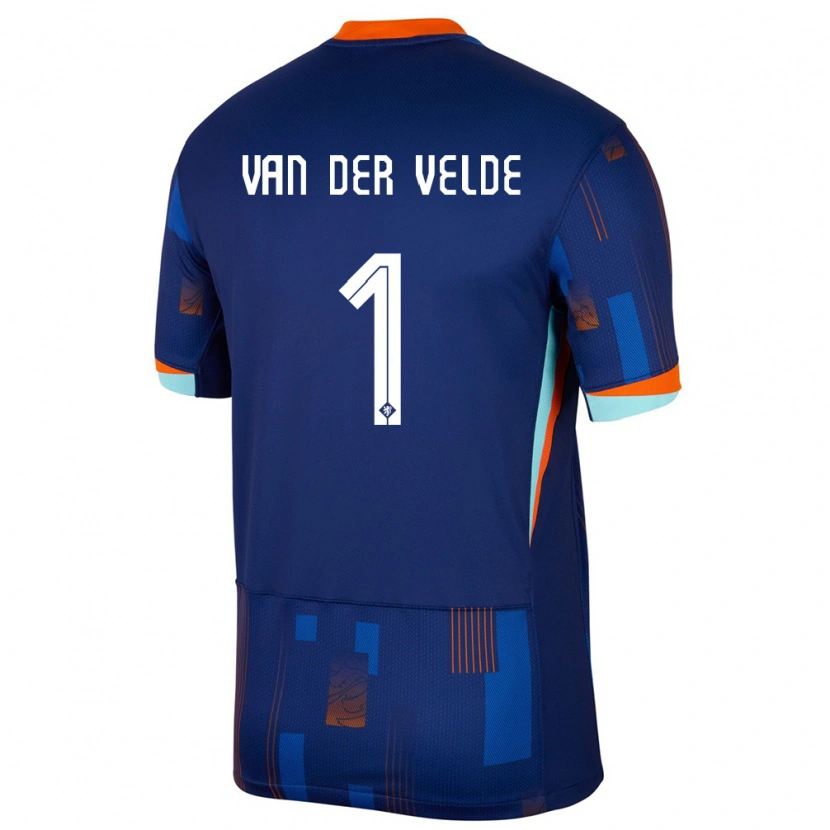 Danxen Mujer Camiseta Países Bajos Valentijn Van Der Velde #1 Azul 2ª Equipación 24-26 La Camisa México