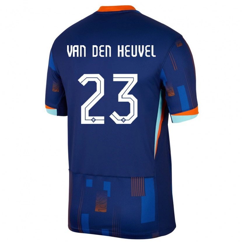 Danxen Mujer Camiseta Países Bajos Dani Van Den Heuvel #23 Azul 2ª Equipación 24-26 La Camisa México