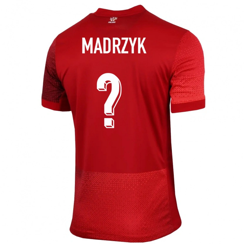 Danxen Mujer Camiseta Polonia Jakub Madrzyk #0 Rojo 2ª Equipación 24-26 La Camisa México
