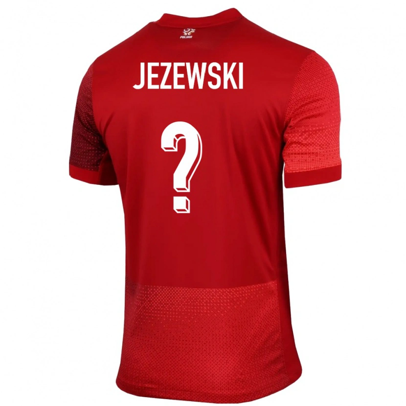Danxen Mujer Camiseta Polonia Ksawery Jezewski #0 Rojo 2ª Equipación 24-26 La Camisa México