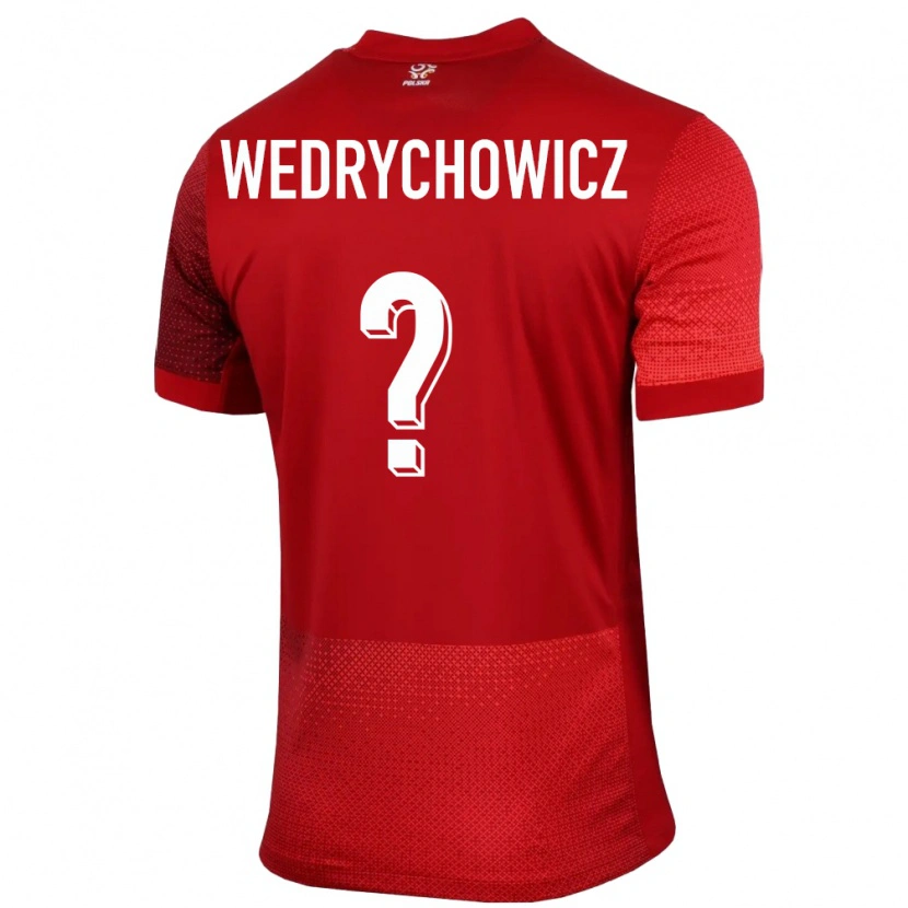 Danxen Mujer Camiseta Polonia Karol Wedrychowicz #0 Rojo 2ª Equipación 24-26 La Camisa México