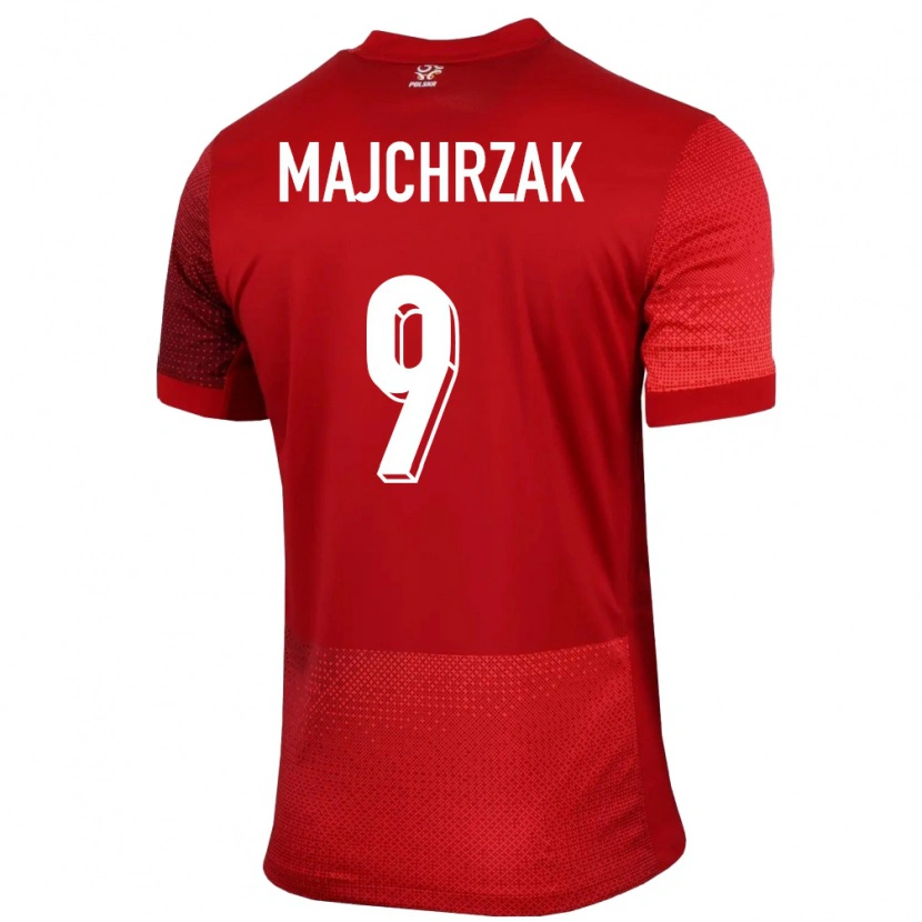 Danxen Mujer Camiseta Polonia Jordan Majchrzak #9 Rojo 2ª Equipación 24-26 La Camisa México