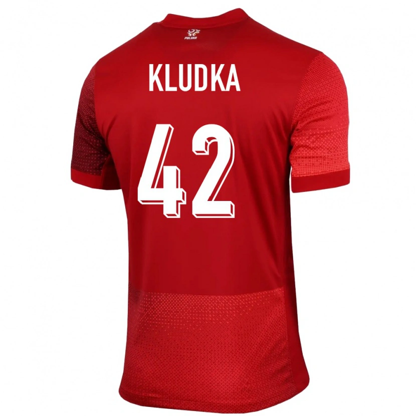 Danxen Mujer Camiseta Polonia Bartlomiej Kludka #42 Rojo 2ª Equipación 24-26 La Camisa México