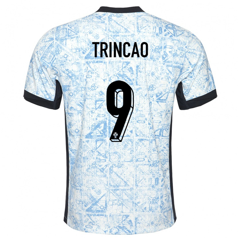 Danxen Mujer Camiseta Portugal Trincão #9 Crema Azul 2ª Equipación 24-26 La Camisa México