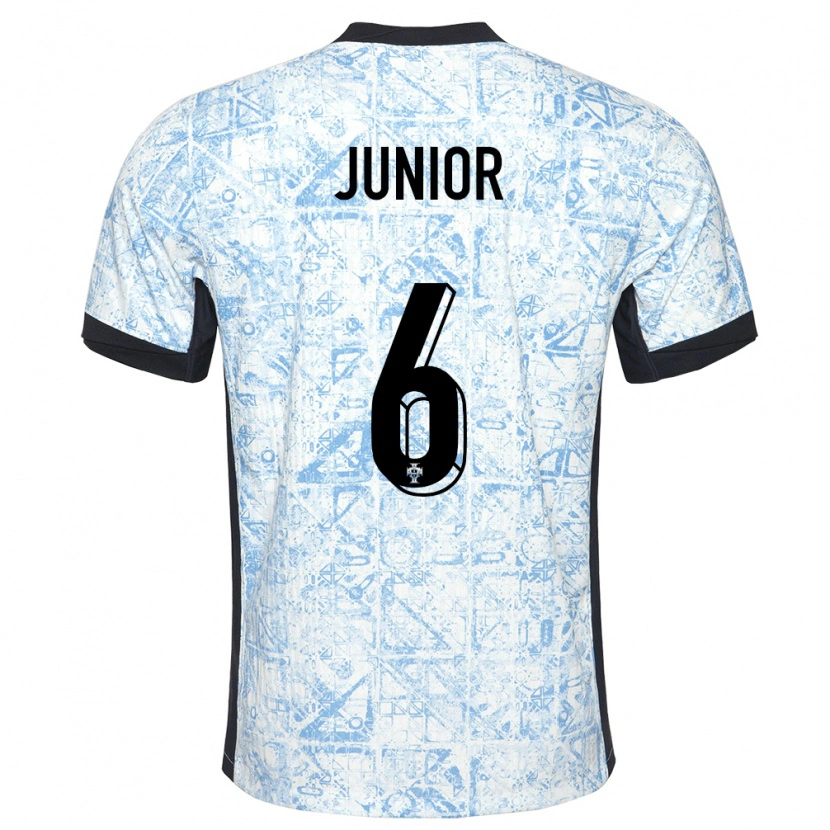 Danxen Mujer Camiseta Portugal Marlon Junior #6 Crema Azul 2ª Equipación 24-26 La Camisa México