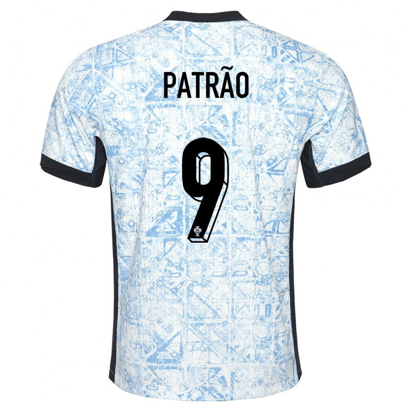 Danxen Mujer Camiseta Portugal Afonso Patrão #9 Crema Azul 2ª Equipación 24-26 La Camisa México